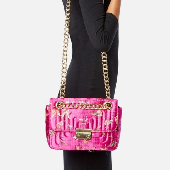 So Posh Pink Butterfly Chain Strap Crossbody Bag - Picture 3 of 9